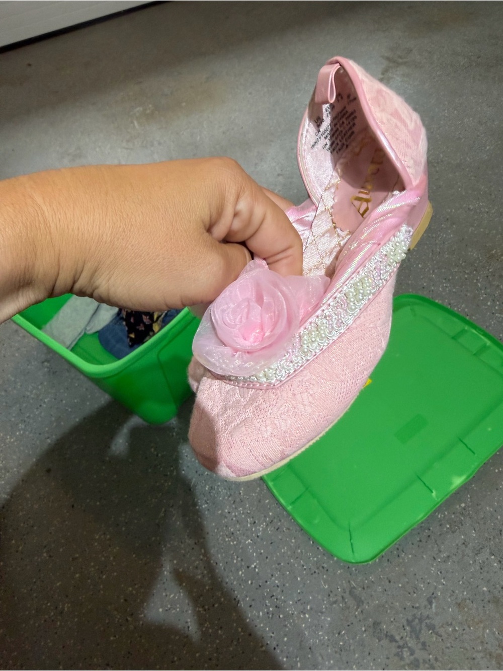 Pink Floral Girl's Dress Shoe with Rosette Disney Aurora